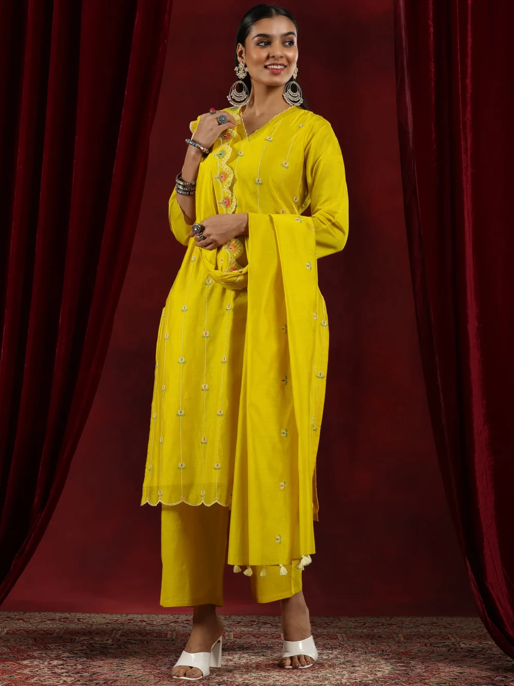 Women's Designer Suit Yellow Colour 2