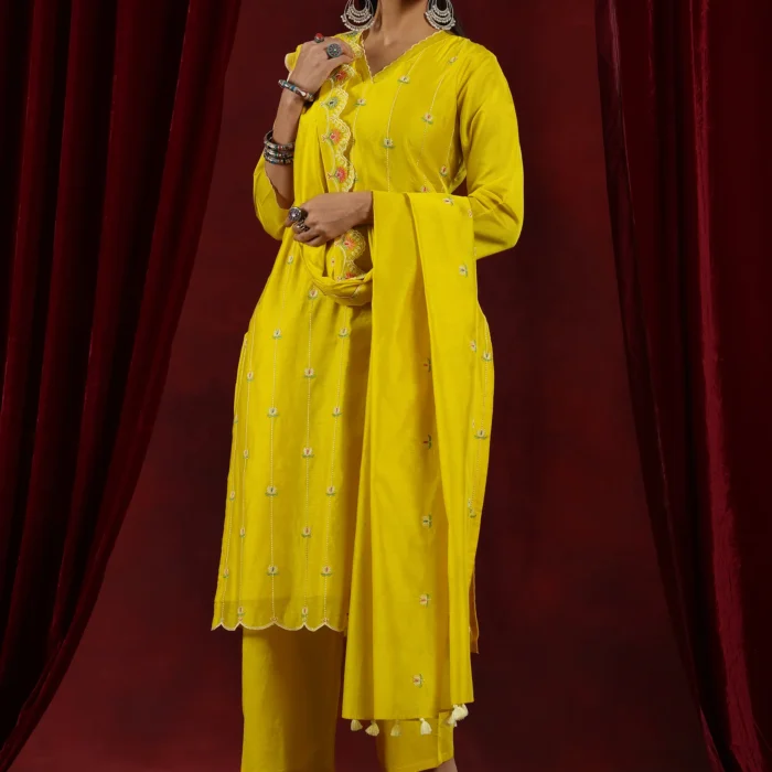Women's Designer Suit Yellow Colour 2