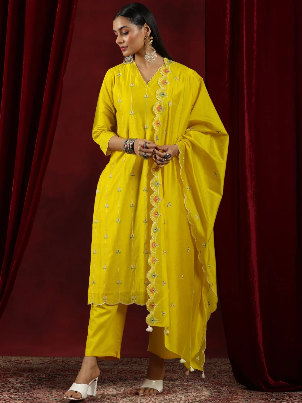 Women's Designer Suit Yellow Colour 2 - Image 2