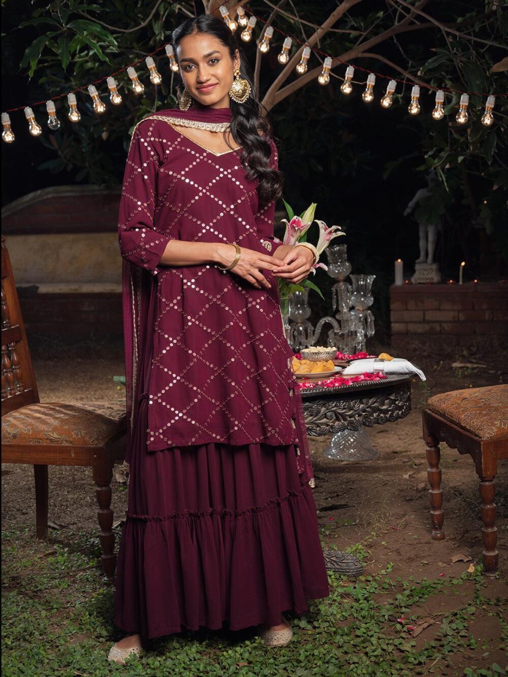 Maroon Designer Suit