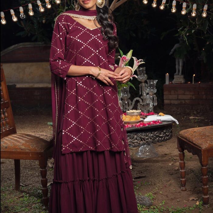Maroon Designer Suit