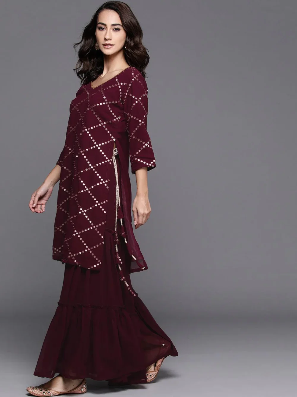 Maroon Designer Suit - Image 3
