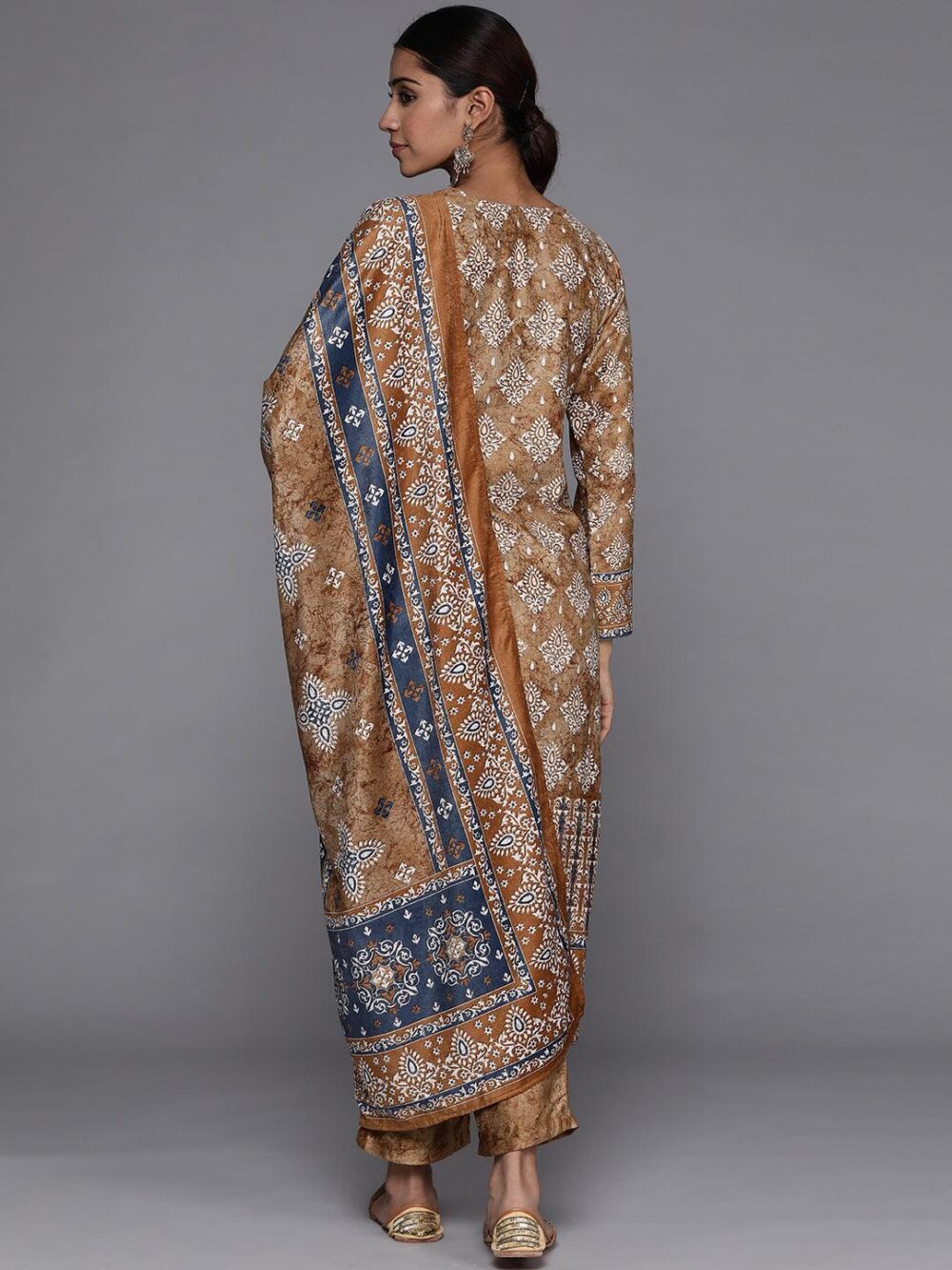 Yellow With Blue Embroidery Designer Suit - Image 4