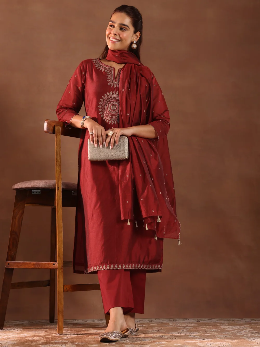 Red Embroidery Suit