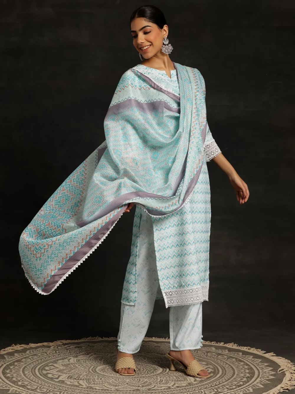Blue Embroidered Suit - Image 3