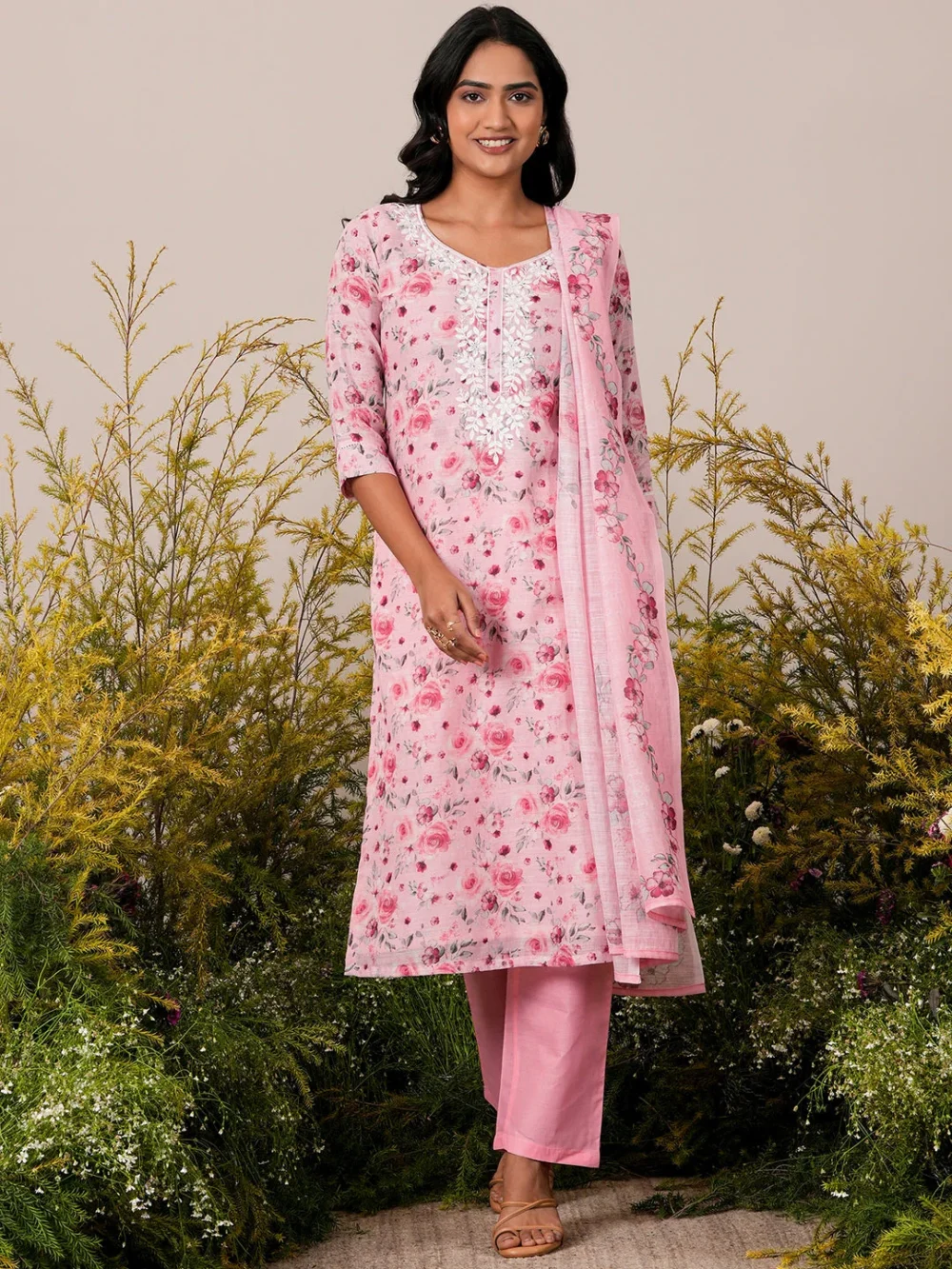 Pink Hand Crafted Suit - Image 4