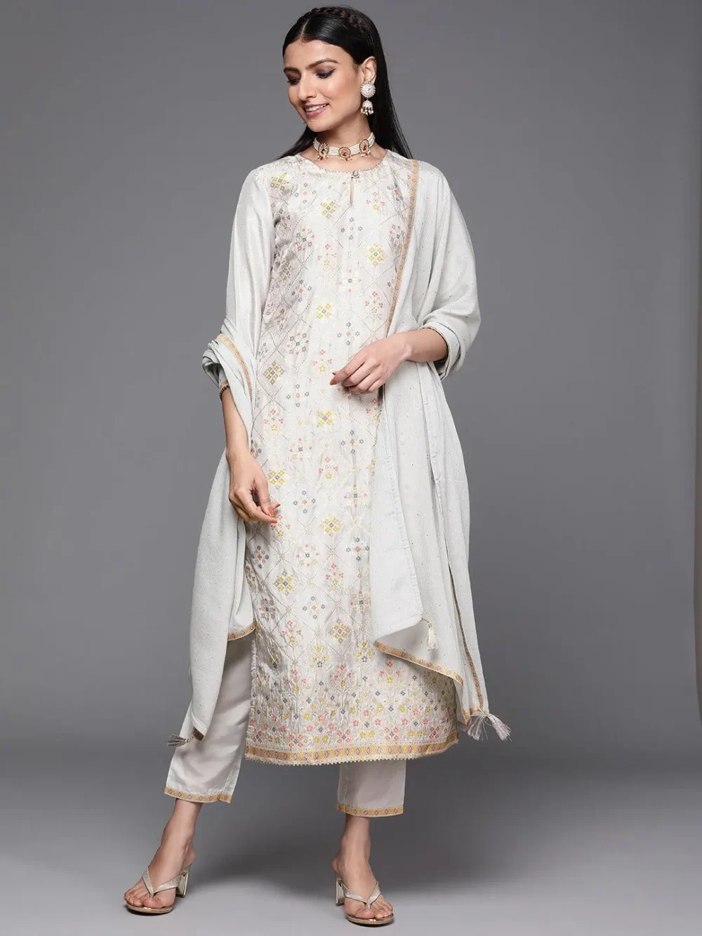 White Womens Designed Suit - Image 3