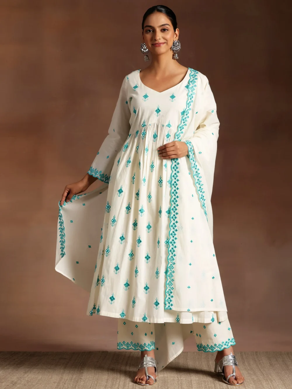 Women's Designer Suit White Colour