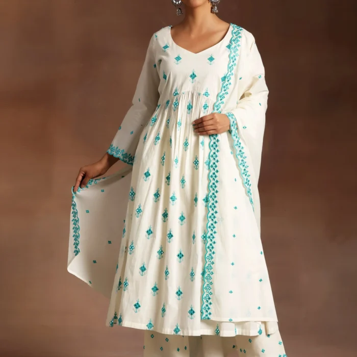 Women's Designer Suit White Colour