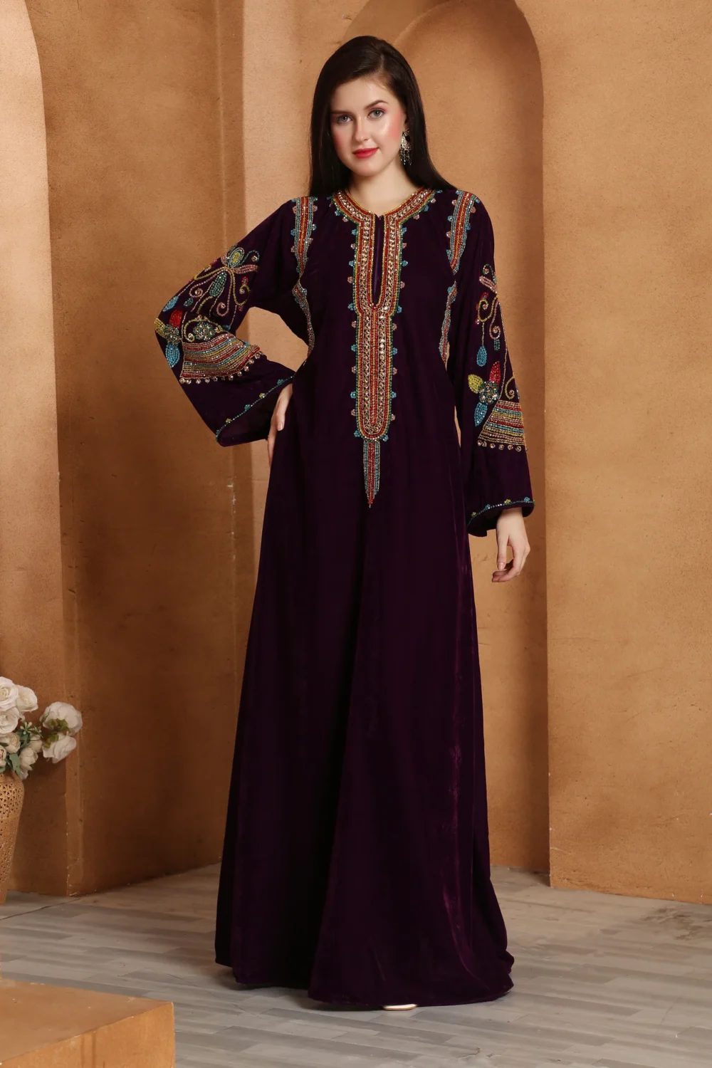 Women's Designer Dress With Hand Embroidered Work