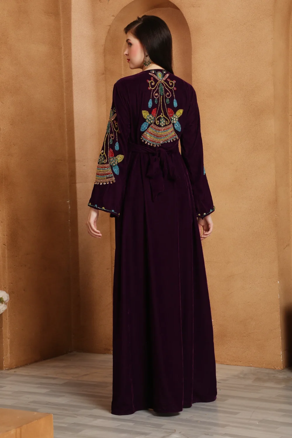 Women's Designer Dress With Hand Embroidered Work - Image 3
